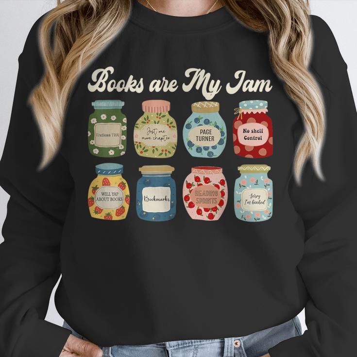 Books Are My Jam Shirt Book Lover Reader Reading Teacher Unisex Sweatshirt