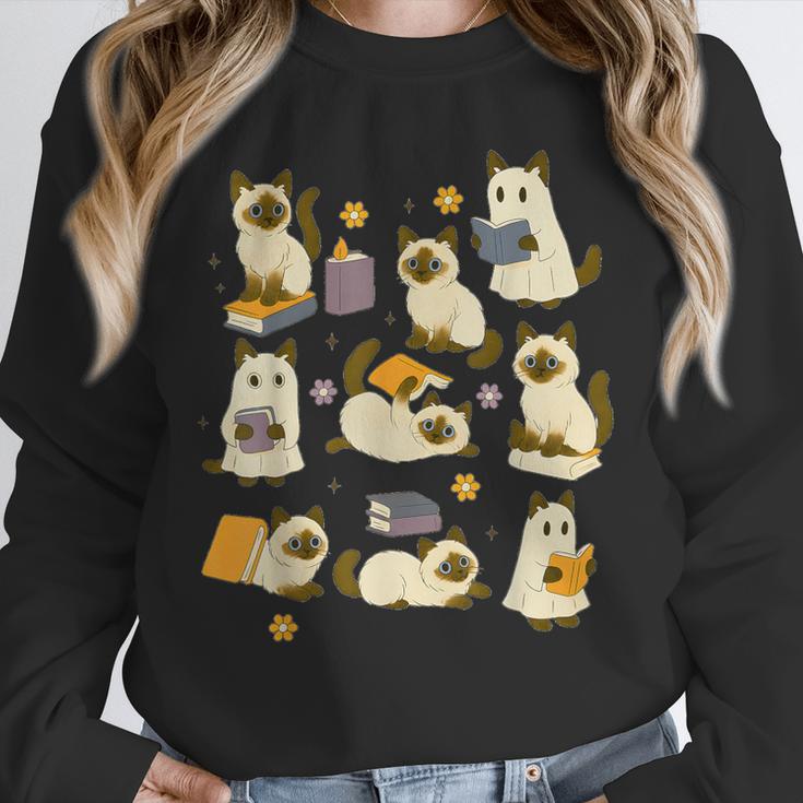 Books Lover Bookish Ghost Himalayan Cat Reading Halloween Unisex Sweatshirt Books Lover Bookish Ghost Himalayan Cat Reading Halloween Unisex Sweatshirt
