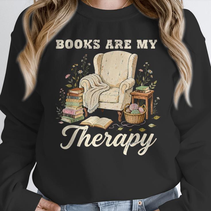 Books Are My Therapy Cozy Reading Chair Artwork Unisex Sweatshirt Books Are My Therapy Cozy Reading Chair Artwork Unisex Sweatshirt