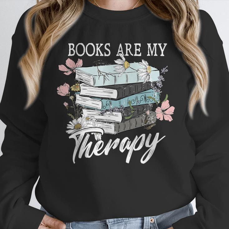 Books Are My Therapy Summer Reading Book Lovers Unisex Sweatshirt