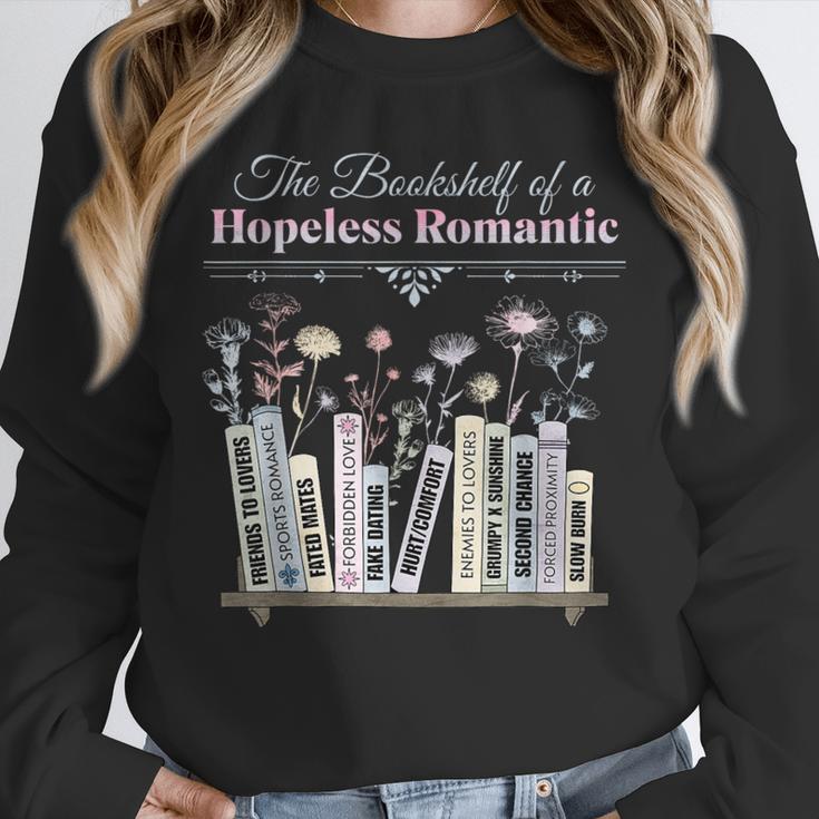 The Bookshelf Of a Hopeless Romantic Rom-Com Reading Bookish Unisex Sweatshirt