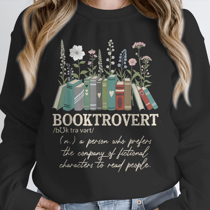 Booktrovert Definition Floral Books Reading Teacher Library Unisex Sweatshirt