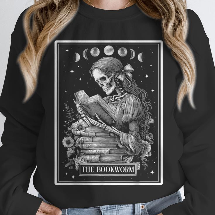 The Bookworm Book Reader Reading Tarot Card Witchy Moon Unisex Sweatshirt