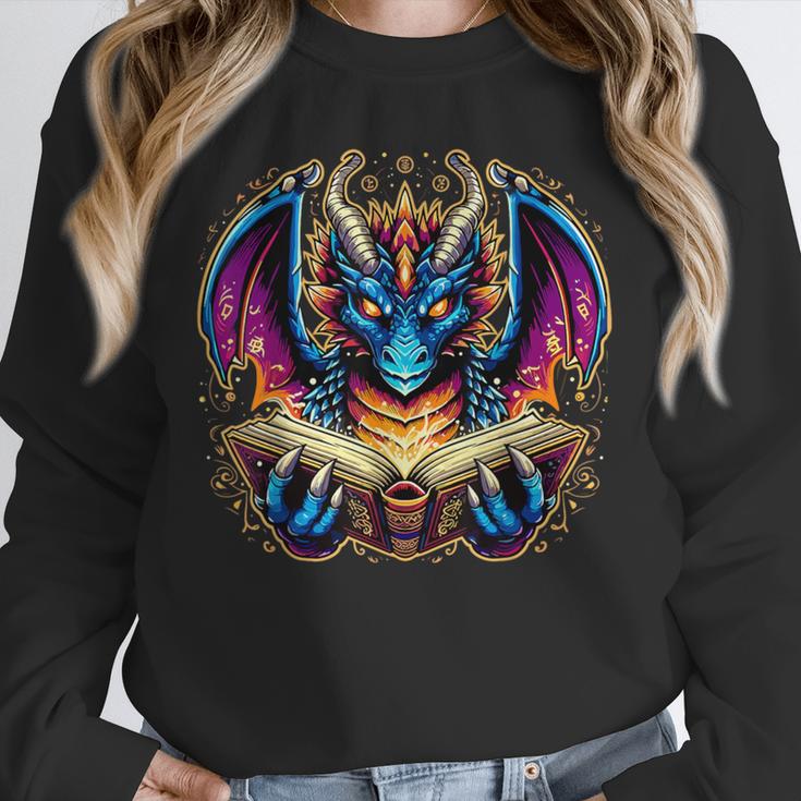 Bookworm Dragon Reading Book Lover Unisex Sweatshirt