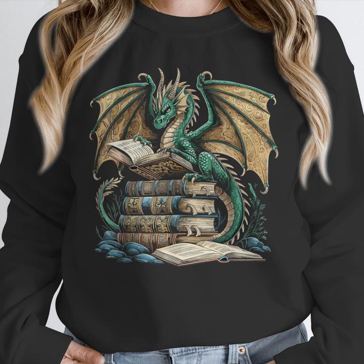 Bookworm Dragons Reading Book Dragons And Books Unisex Sweatshirt