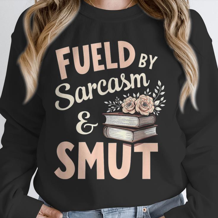 Bookworm Fueled By Sarcasm And Smut Book Reading Unisex Sweatshirt