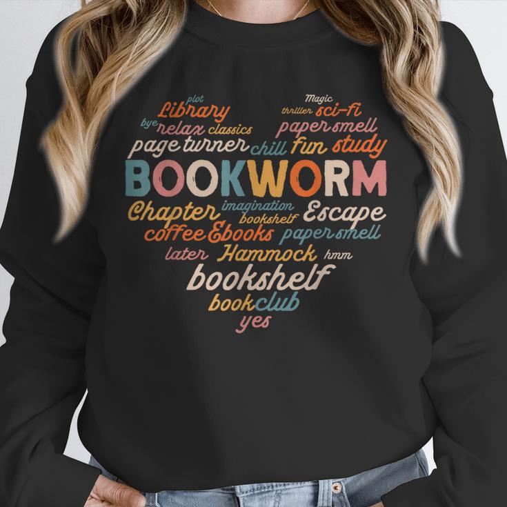 Bookworm Words Heart Book Lover Reader Reading Fun Unisex Sweatshirt