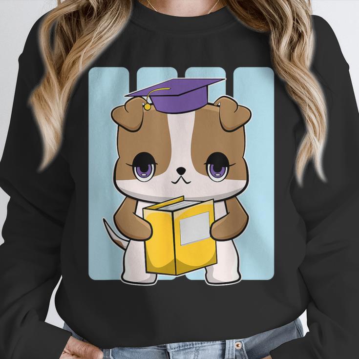 Bulldog Anime Pup Graduation Unisex Sweatshirt