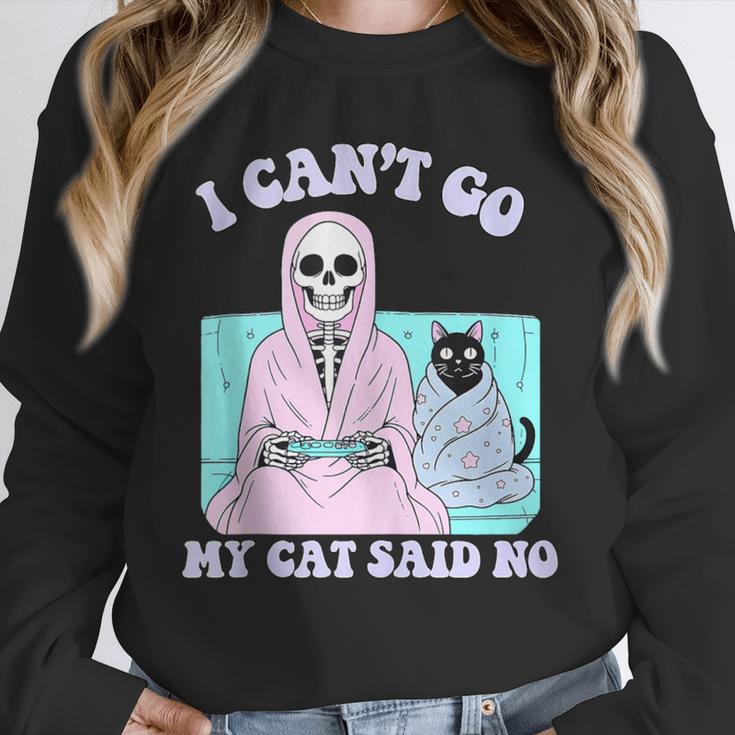 I Can't Go My Cat Said No Introvert Anxiety Cat Lover Unisex Sweatshirt