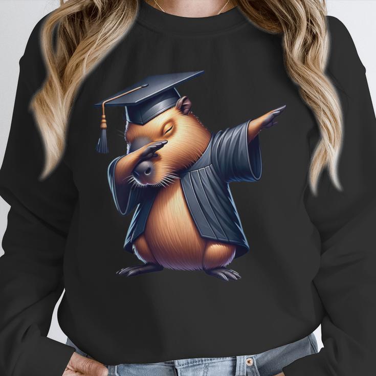 Capybara Graduation Dabbing Capy Wearing Graduate Gown Unisex Sweatshirt
