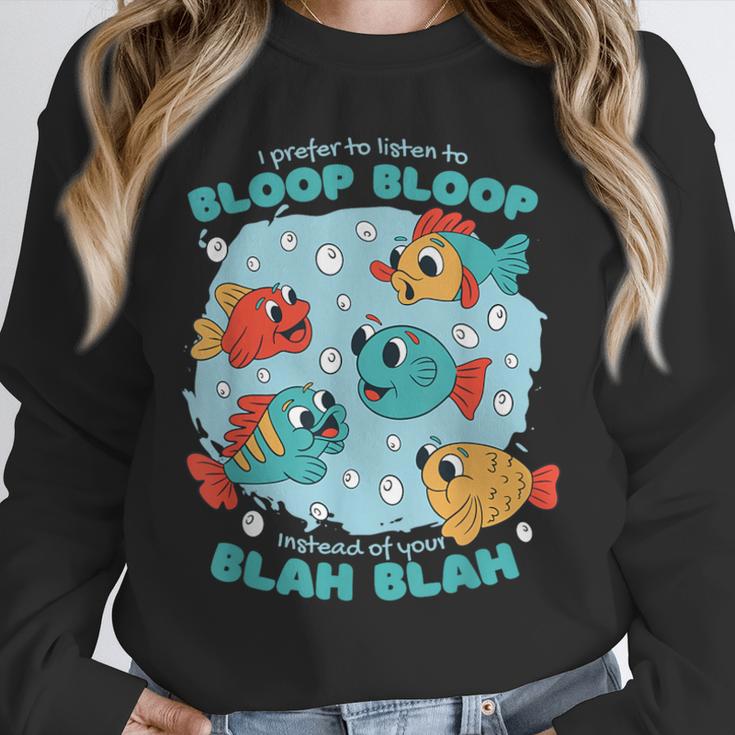 Cartoon Sarcasm Anti-Social Nihilism Introvert Fish Unisex Sweatshirt