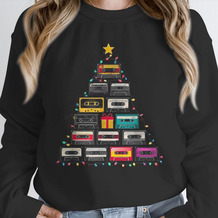 Cassette Tape Christmas Tree Graphic 80s 90s Retro Nostalgia Unisex Sweatshirt
