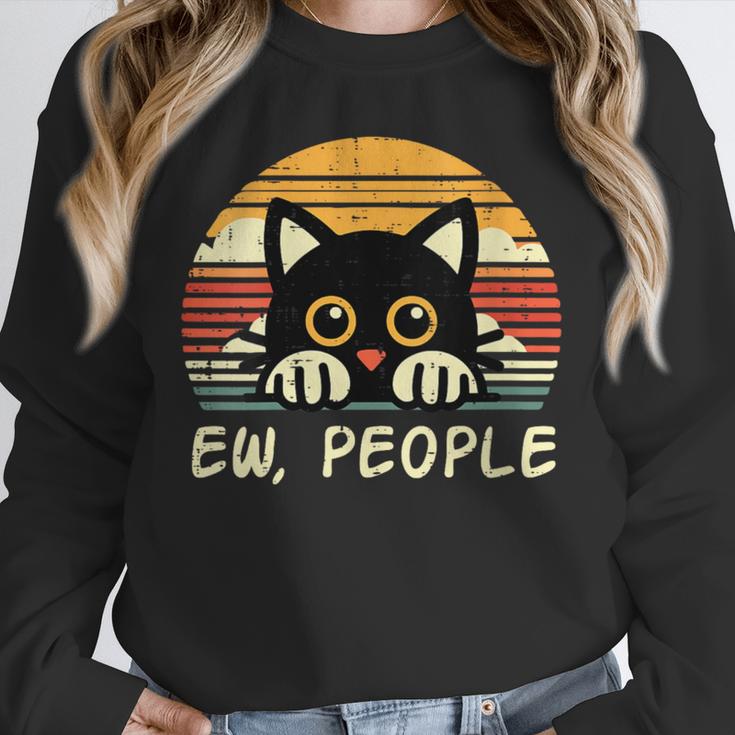 Cat Eww People Introvert Meme Women Men Kids Unisex Sweatshirt