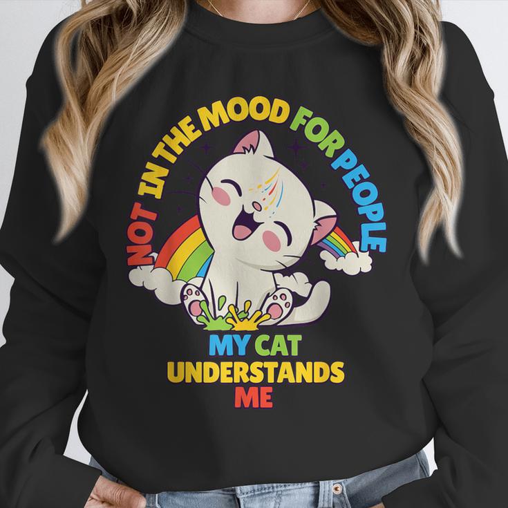 Cat Mom Loves Cats Dad Not In The Mood For People Introvert Unisex Sweatshirt