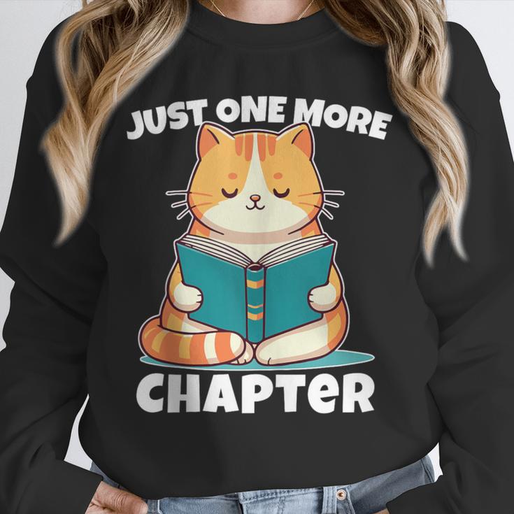 Cat Reading Books Bookworm Read One More Chapter Unisex Sweatshirt
