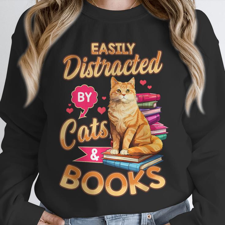 Cat Shirts For Women Book Lover Shirt Cats And Books Unisex Sweatshirt Cat Shirts For Women Book Lover Shirt Cats And Books Unisex Sweatshirt
