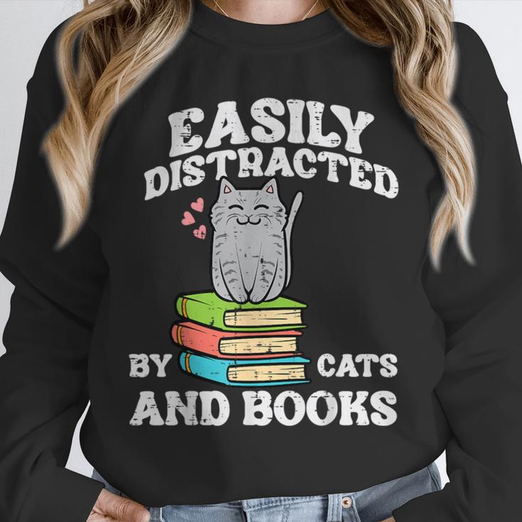 Cats And Books Read Reading Librarian Book Across America Unisex Sweatshirt