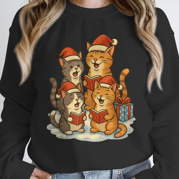 Cats Reading Books Christmas Tree Unisex Sweatshirt