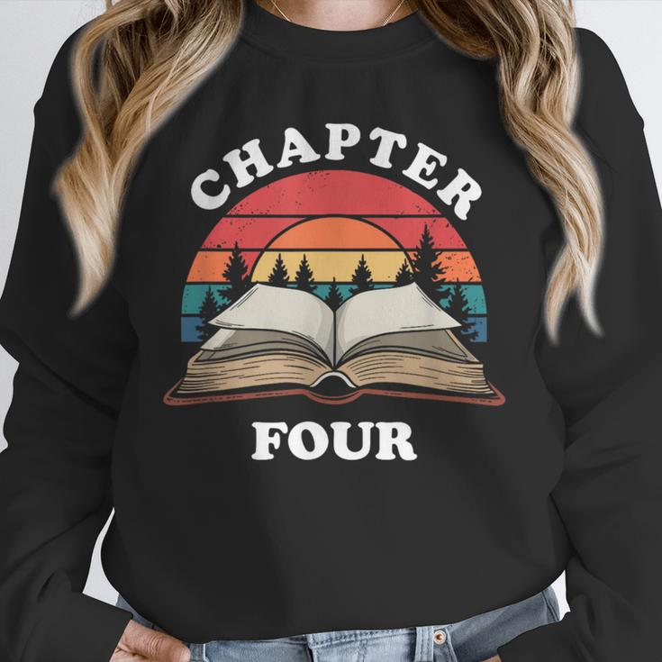 Chapter Four Book Reading 4th Birthday 4 Year Old Unisex Sweatshirt