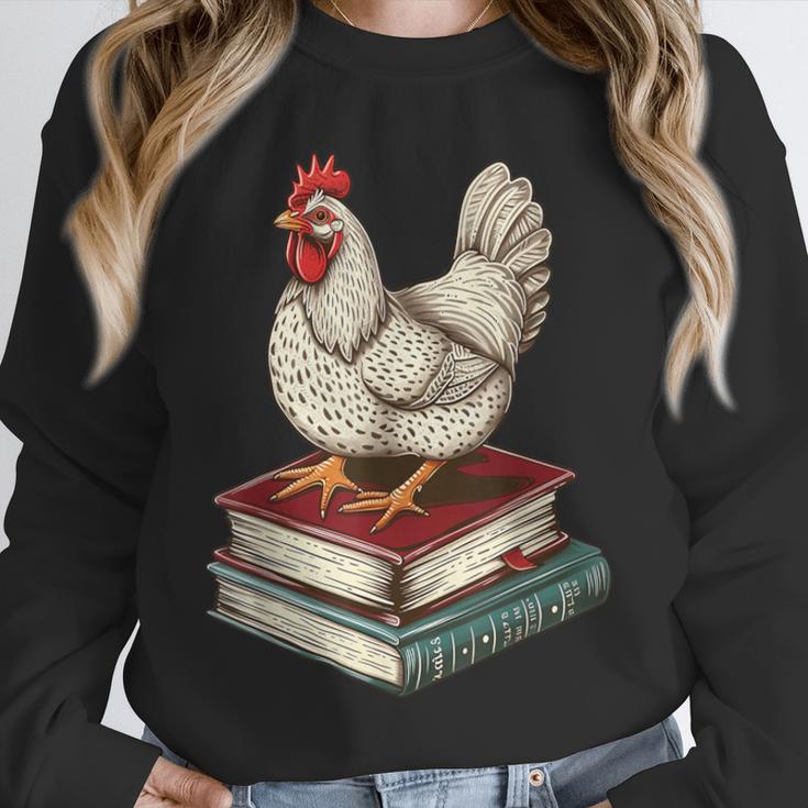 Chicken Books Back To School First Day Of School Boys Girls Unisex Sweatshirt Chicken Books Back To School First Day Of School Boys Girls Unisex Sweatshirt
