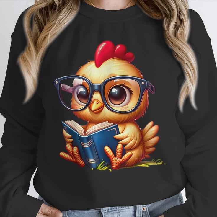 Chicken Reading a Book Farm Animal Chick Unisex Sweatshirt Chicken Reading a Book Farm Animal Chick Unisex Sweatshirt