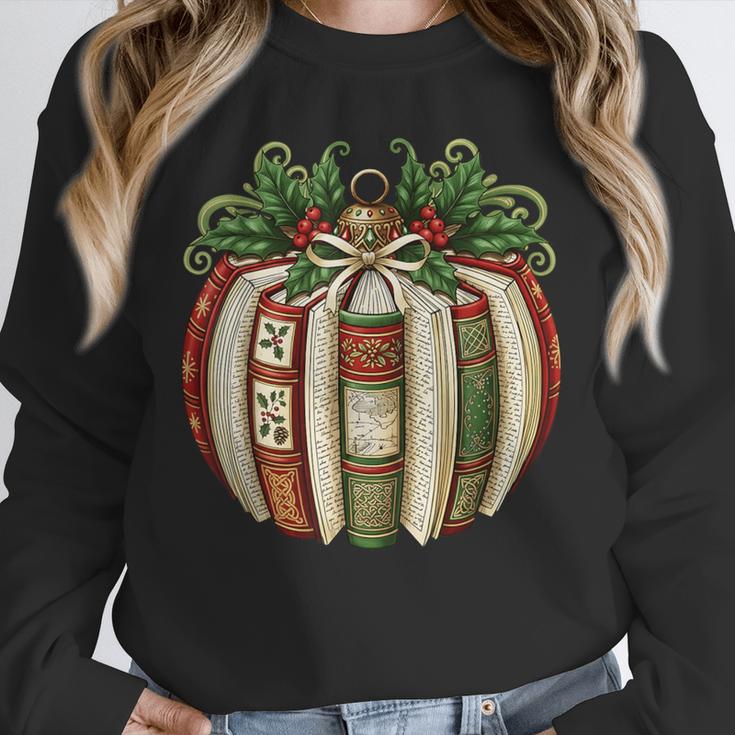 Christmas Book Ornament Bookworm Book Lover Men Women Unisex Sweatshirt