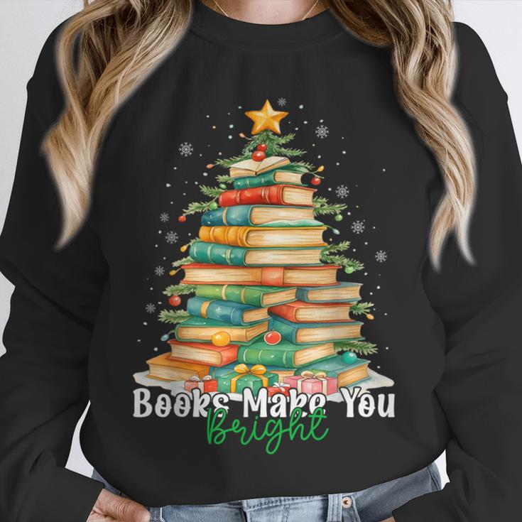Christmas Books Make You Bright Librarian Teacher Book Lover Unisex Sweatshirt Christmas Books Make You Bright Librarian Teacher Book Lover Unisex Sweatshirt