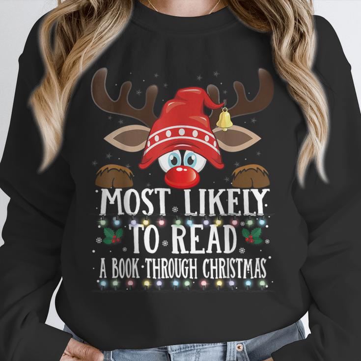 Christmas Matching Most Likely To Read A Book PJS Unisex Sweatshirt