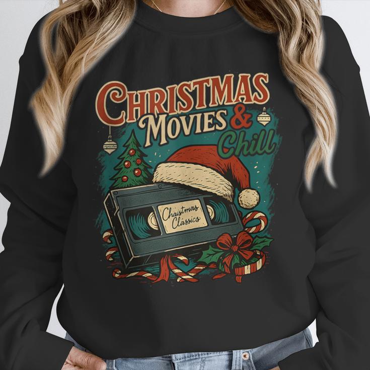 Christmas Movies Chill Retro VHS Holiday Nostalgia Unisex Sweatshirt