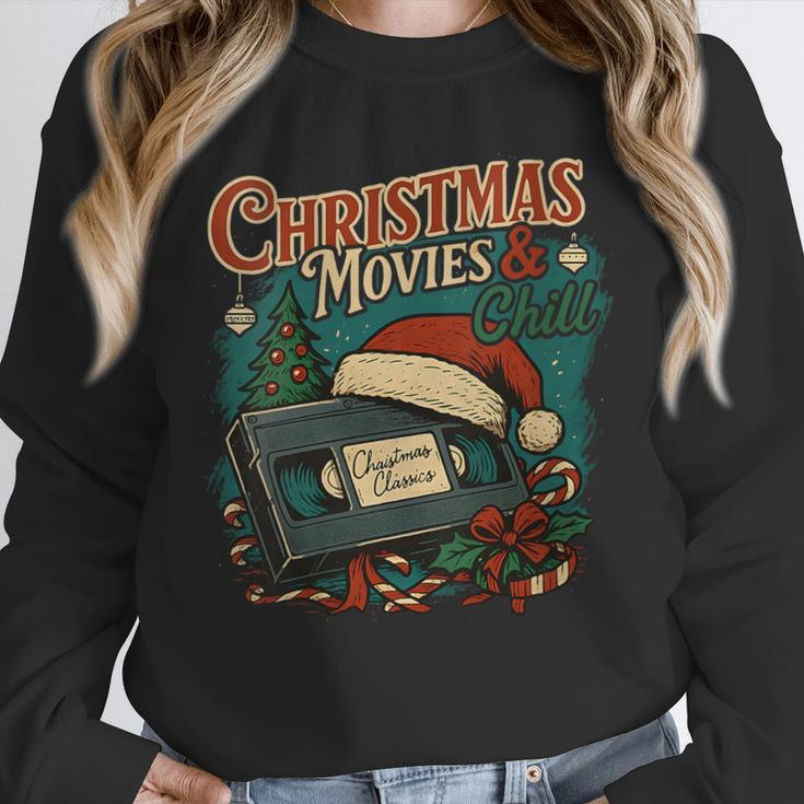 Christmas Movies Chill Retro VHS Holiday Nostalgia Unisex Sweatshirt Christmas Movies Chill Retro VHS Holiday Nostalgia Unisex Sweatshirt