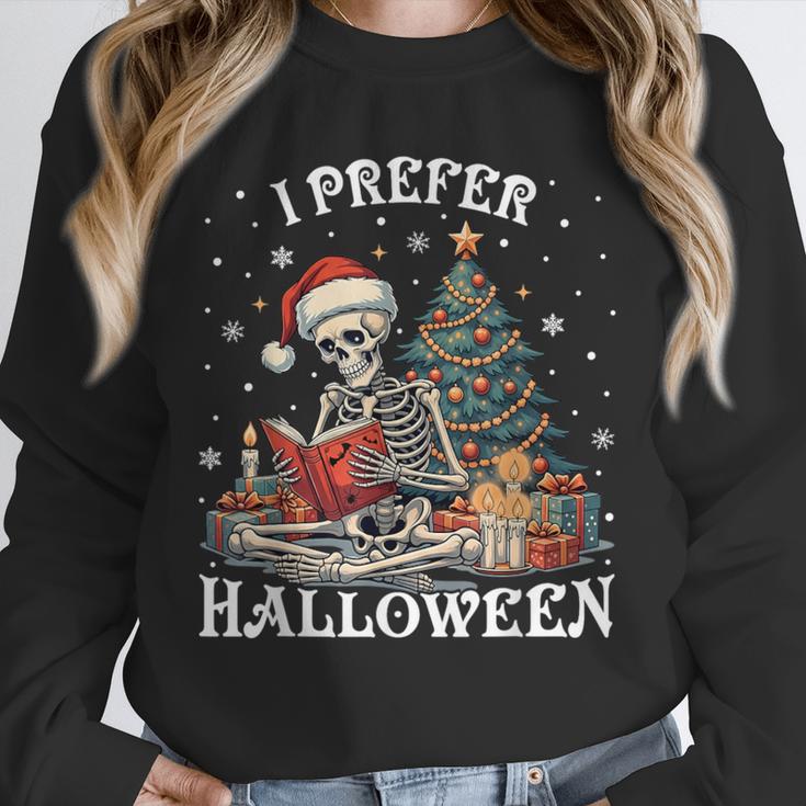 Christmas Outfit I Prefer Halloween Book Reading Skeleton Unisex Sweatshirt Christmas Outfit I Prefer Halloween Book Reading Skeleton Unisex Sweatshirt