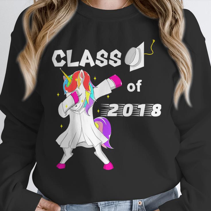 Class Of 2018 Graduation Him Her Unicorn Dabbing Shirt Unisex Sweatshirt