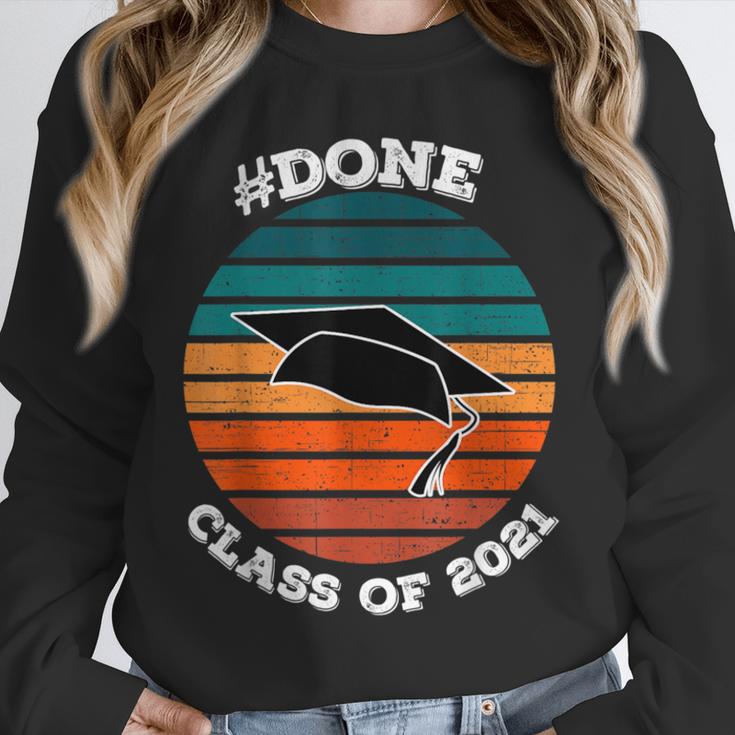 Class Of 2021 Done Senior Graduation Retro Sunset Unisex Sweatshirt