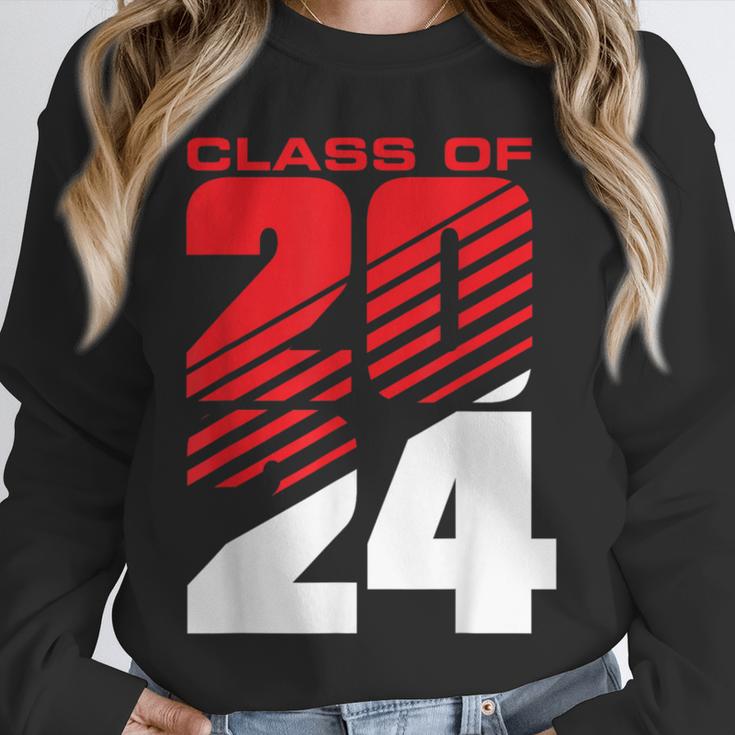 Class Of 2024 High School Senior Graduation Red Sports Style Unisex Sweatshirt