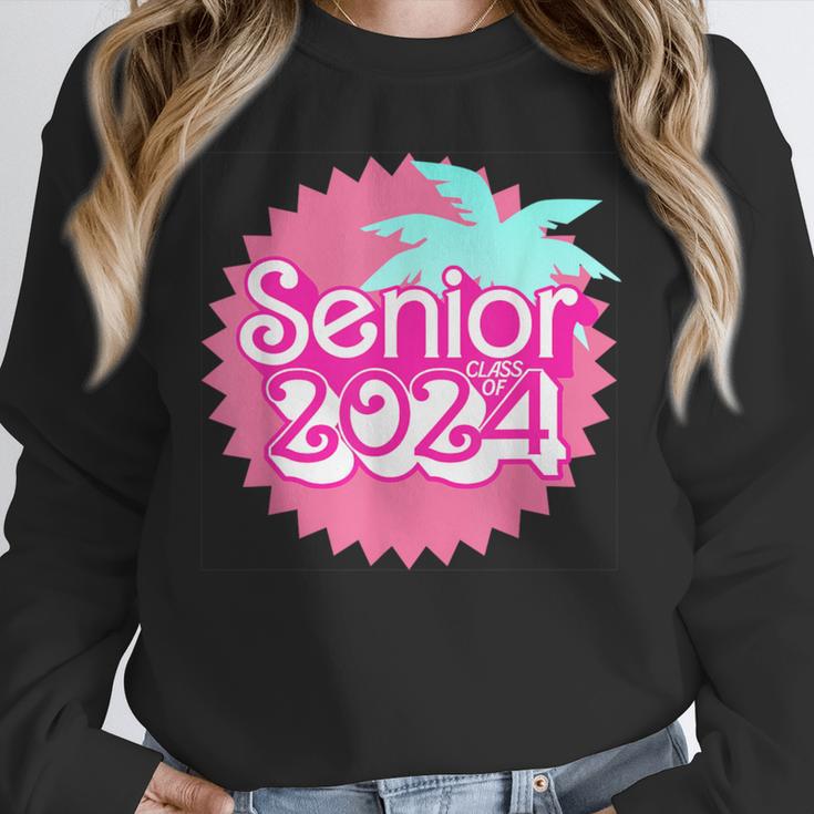Class Of 2024 Senior Pink Retro Classic Girl Grad Graduation Unisex Sweatshirt