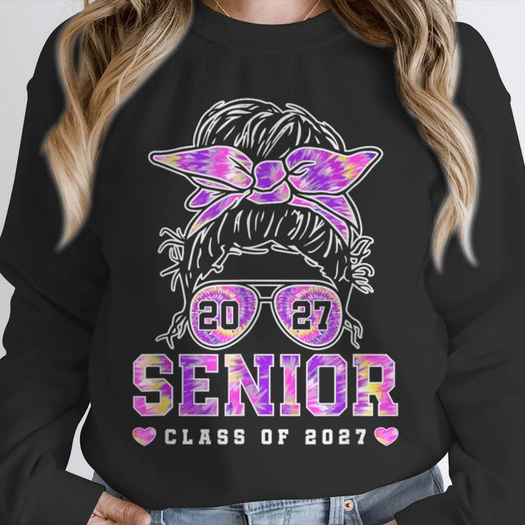 Class Of 2027 Senior Coquette Bow Messy Hair 26 Graduation Unisex Sweatshirt
