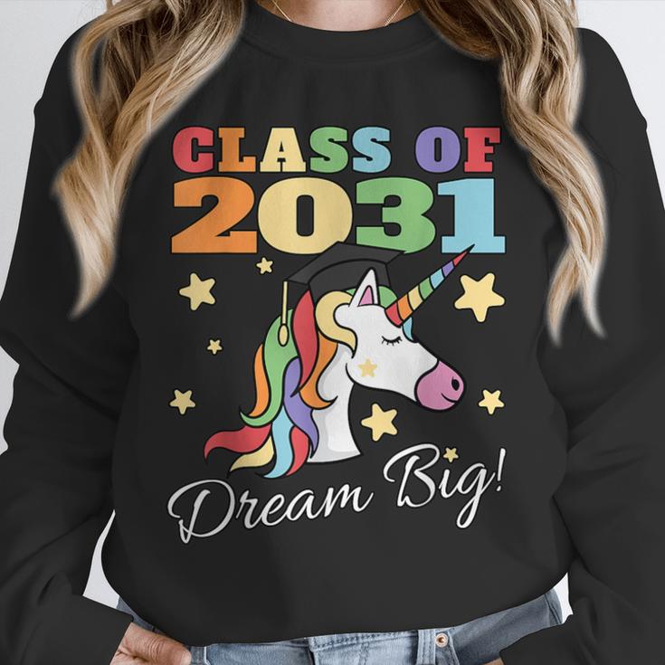 Class Of 2031 Magical Unicorn Graduation Cap Unisex Sweatshirt