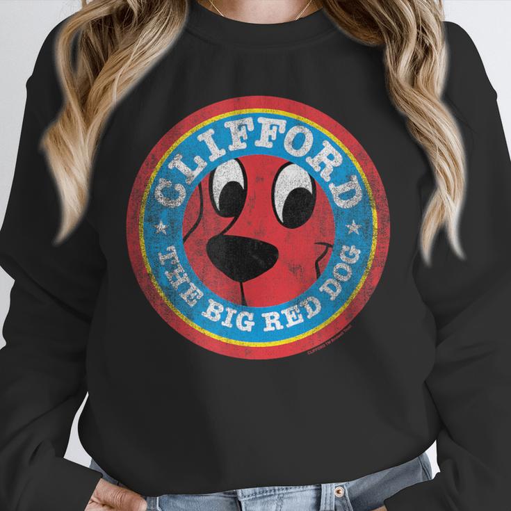 Clifford The Big Red Dog Round Distressed Logo Kids Books Unisex Sweatshirt