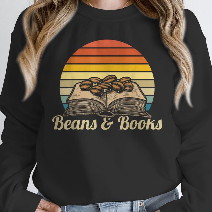Coffee Beans & Books Retro Bookworm Librarian Unisex Sweatshirt