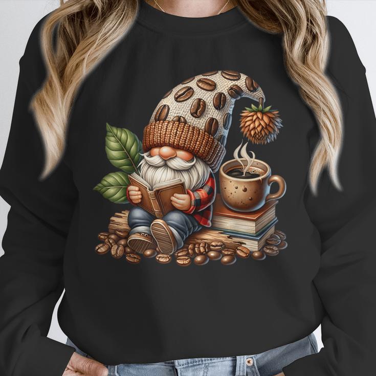 Coffee And Book Reading Accessories For Book Lovers Gnome Unisex Sweatshirt