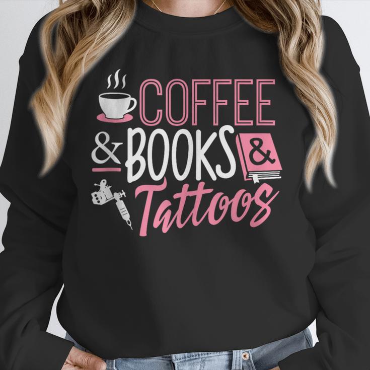 Coffee Lover Shirt Coffee And Books And Tattoos Men Women Unisex Sweatshirt