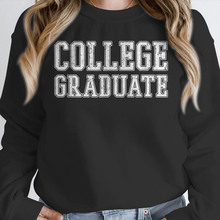 College Graduate Shirt Graduation Tee Distressed Unisex Sweatshirt