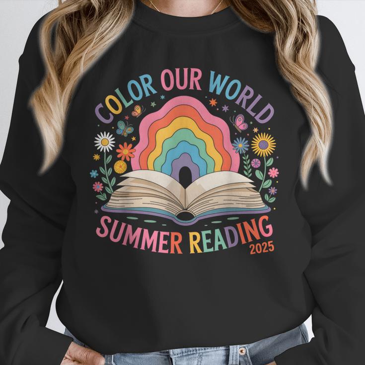 Color Our World Summer Reading 2025 Rainbow Art Book Unisex Sweatshirt