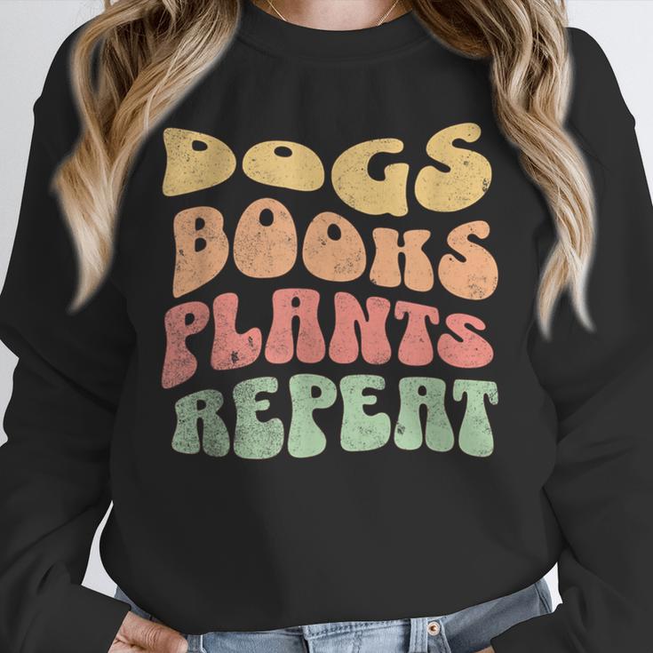 Colorful Dogs Books Plants Repeat Unisex Sweatshirt