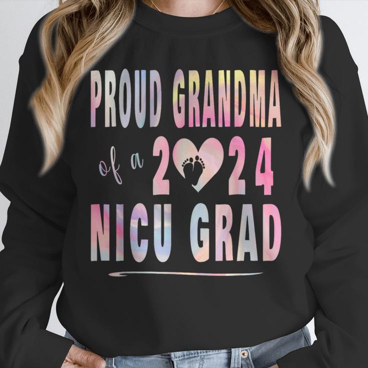 Colorful Proud Grandma 2024 NICU Graduate Baby Graduation Unisex Sweatshirt