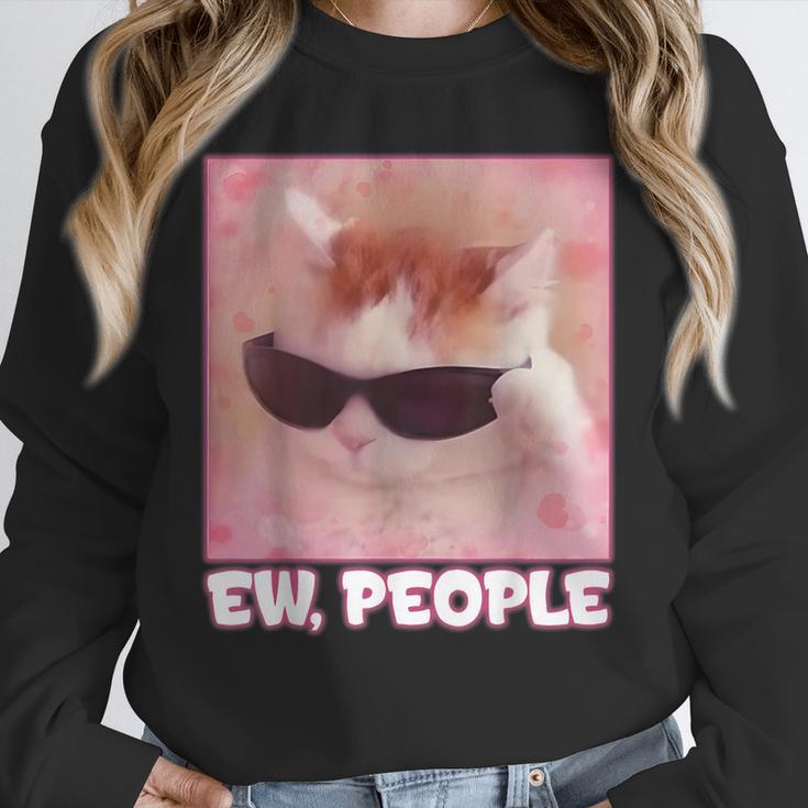 Cool Cat Meme Ew People Anti Social Introvert Cute Cat Unisex Sweatshirt Cool Cat Meme Ew People Anti Social Introvert Cute Cat Unisex Sweatshirt