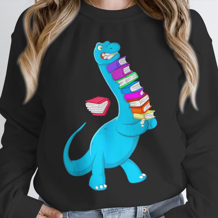 Cool Dinosaur Books Art For Men Women Libarian Book Lover Unisex Sweatshirt