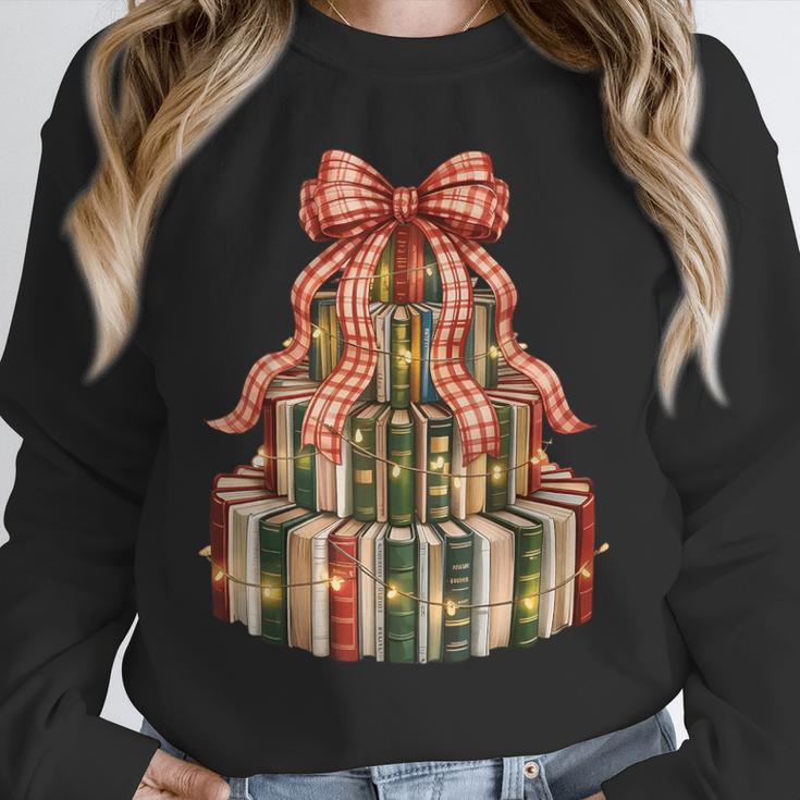 Coquette Christmas Book Tree Xmas Lights Librarian Teacher Unisex Sweatshirt Coquette Christmas Book Tree Xmas Lights Librarian Teacher Unisex Sweatshirt