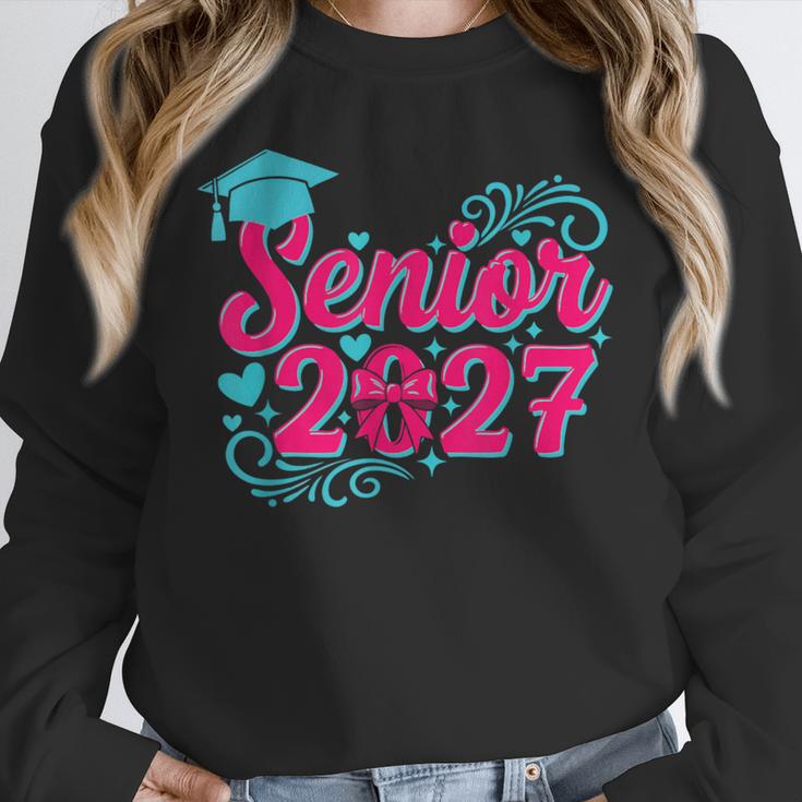 Coquette Pink Bow Senior 2027 Class Of Graduation Unisex Sweatshirt