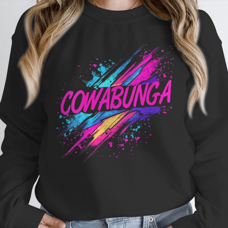 Cowabunga Retro 80s 90s Nostalgia Slang Neon Grunge Art Unisex Sweatshirt